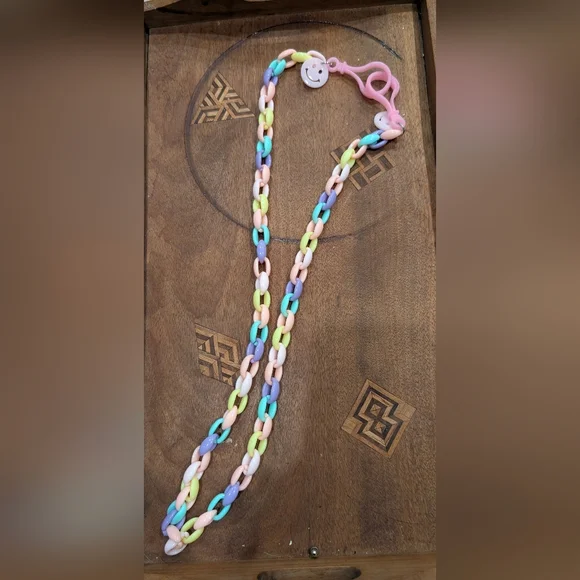 Colorful Chunky Chain Necklace - Picture 1 of 4